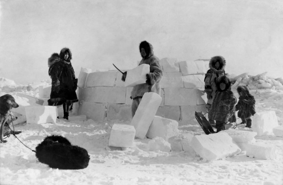 Inuit Family Hunters Ice
