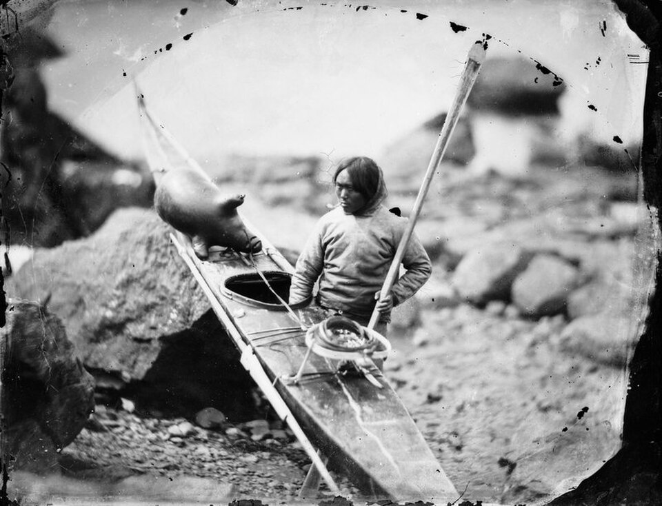 Traditional Inuit Kayak Umiak